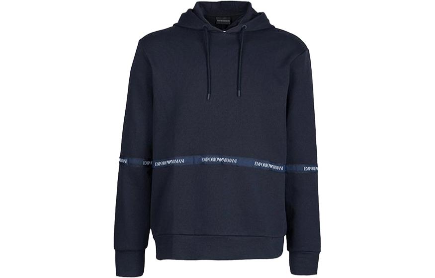 Emporio Armani Colorblock Hoodie Navy Blue Long Sleeve Casual Fit 3G1M62-1J07Z-0922