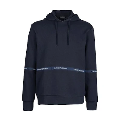 Emporio Armani Colorblock Hoodie Navy Blue Long Sleeve Casual Fit 3G1M62-1J07Z-0922
