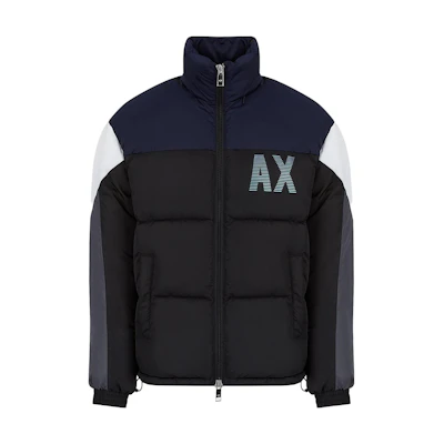 Emporio Armani Colorblock Logo Print Cotton Jacket Black 6KZB23-ZNMUZ-2207