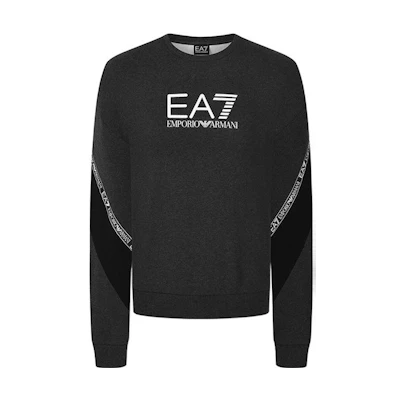 Emporio Armani Colorblock Logo Print Crewneck Sweatshirt Dark Grey 6KPM28-PJ07Z-3909