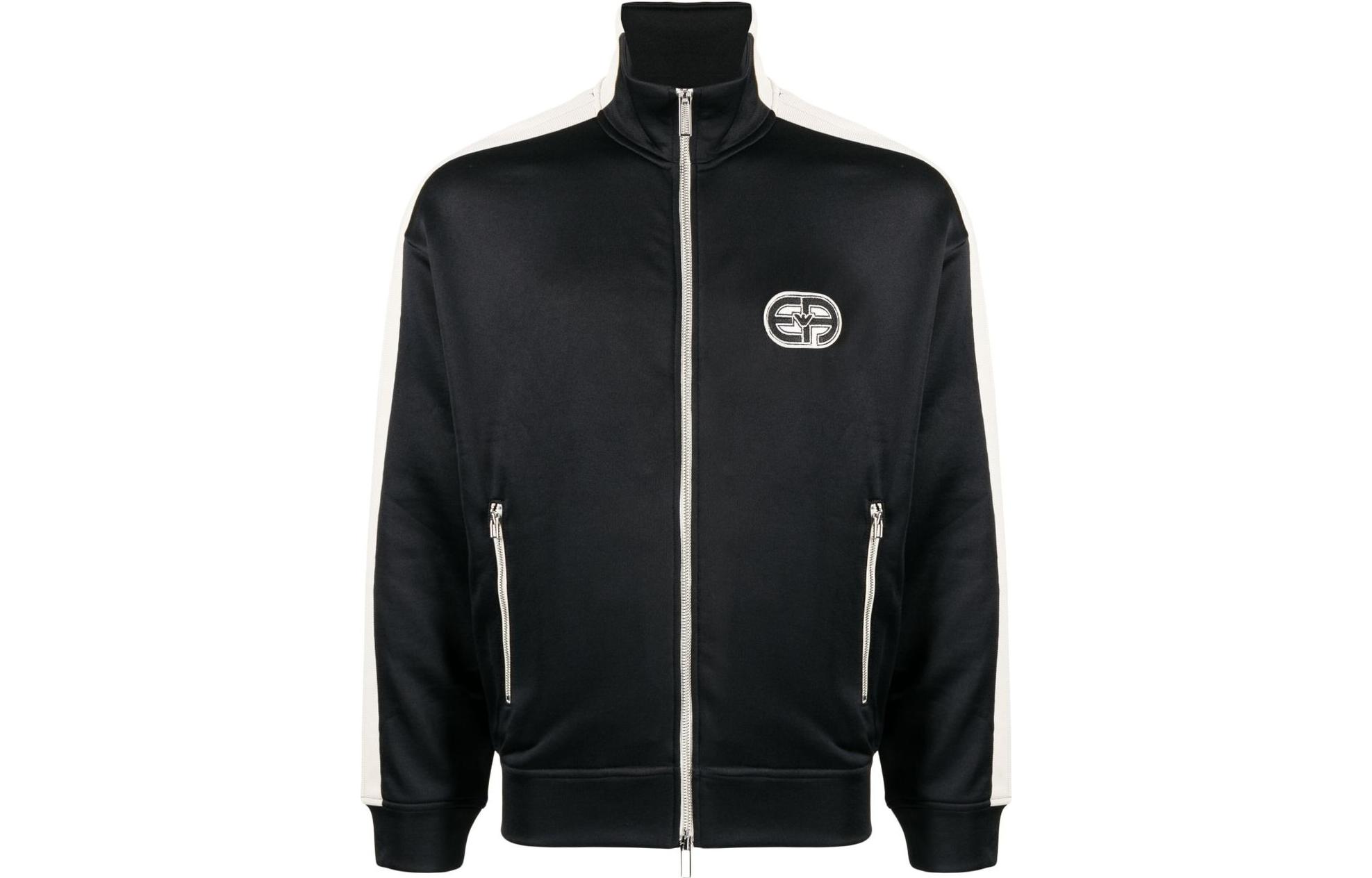 Emporio Armani Colorblock Logo Stand Collar Zip Jacket Black 3R1MCX-1JLYZ-0920