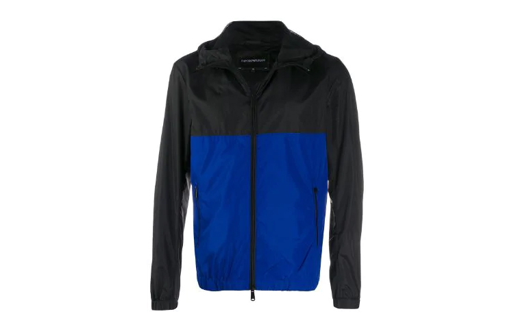 Emporio Armani Colorblock Zip Hoodie Jacket Blue/Black 3G1BA8-1NSFZ-F937
