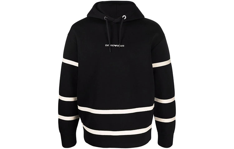 Emporio Armani Contrast Stripe Hoodie Black 6K1M99-1JUWZ-0999