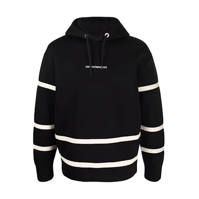 Emporio Armani Contrast Stripe Hoodie Black 6K1M99-1JUWZ-0999
