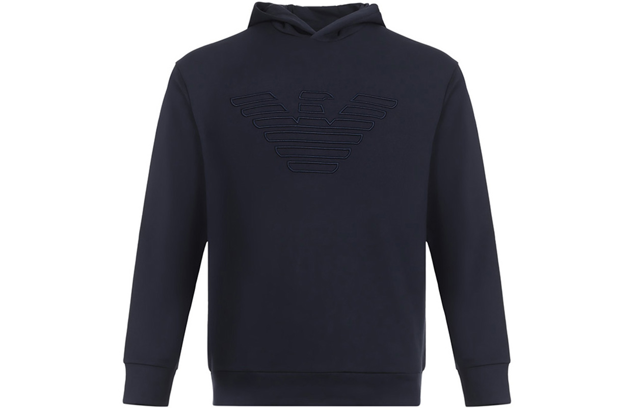 Emporio Armani Cotton Hoodie Sweatshirt - Navy Blue 6G1MB6-1J36Z-0922