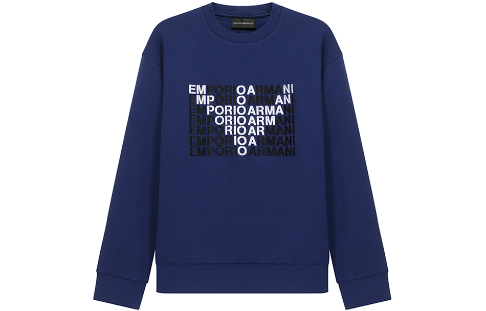 Emporio Armani Cotton Letter Logo Crewneck Sweatshirt - Navy 6K1M62-1JHSZ-0938