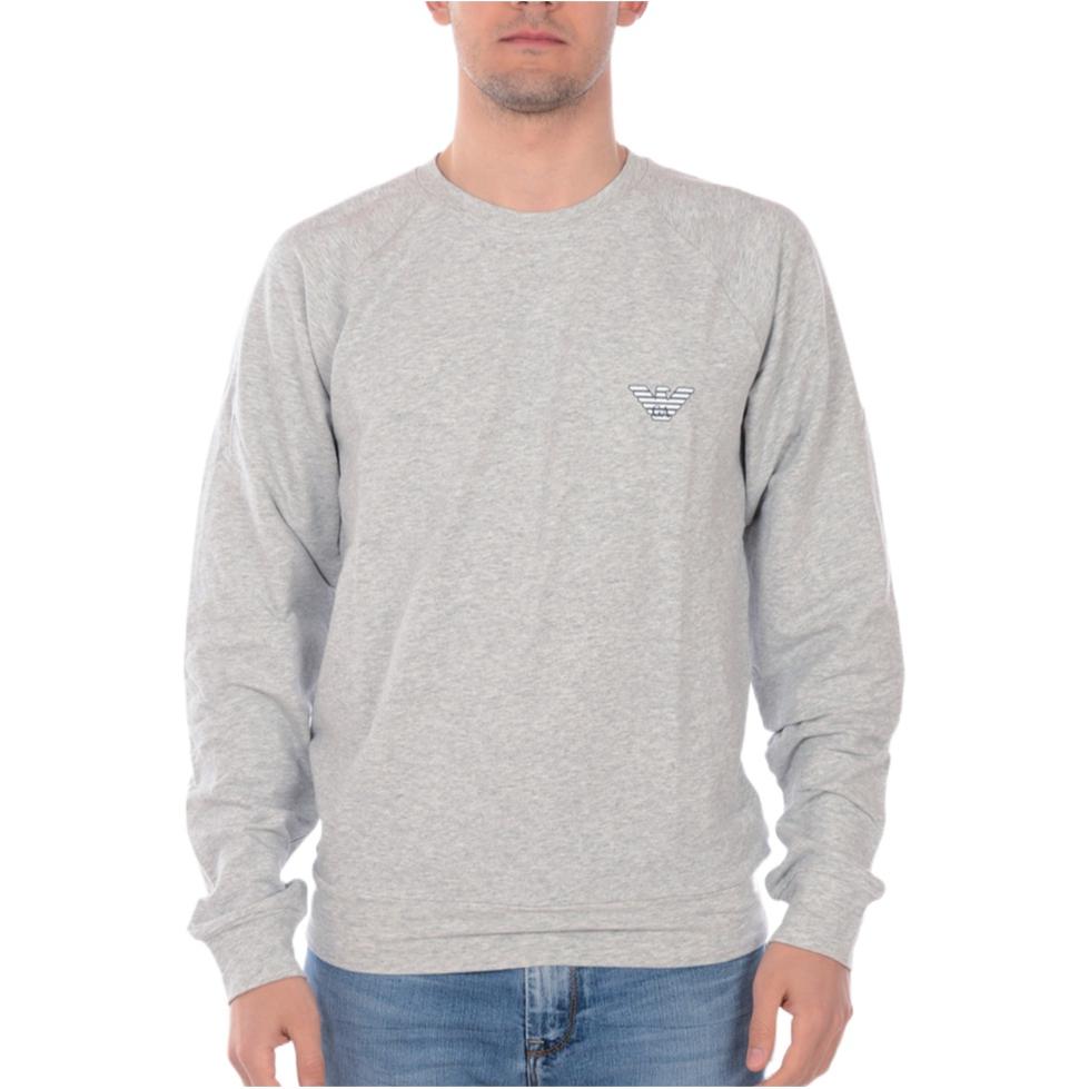 Emporio Armani Crewneck Logo Print Grey Pullover Sweatshirt POIZON240809317