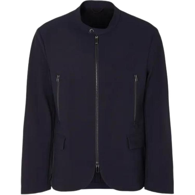 Emporio Armani Dark Blue Stand Collar Zipper Jacket 6R1G721-NGMZ1-0920