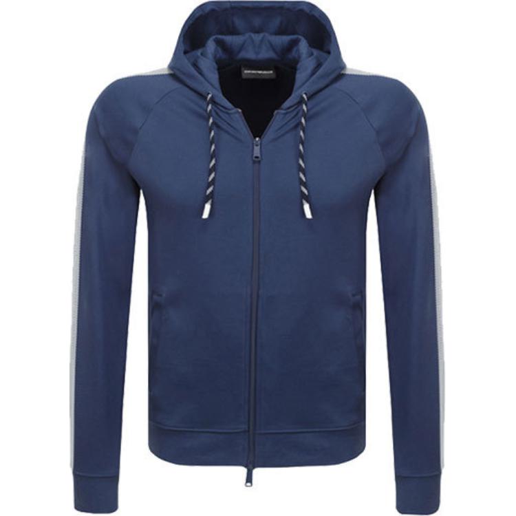 Emporio Armani Deep Blue Hooded Zip-Up Sweatshirt Jacket. 3Z1M64-1JSQZ-0909