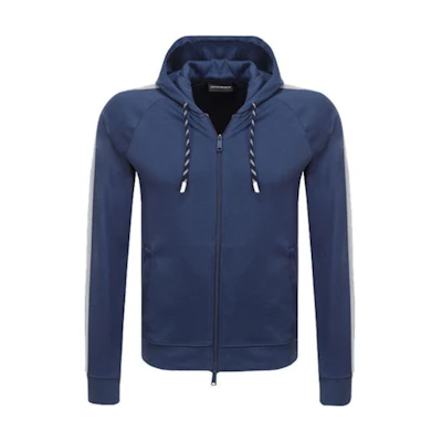 Emporio Armani Deep Blue Hooded Zip-Up Sweatshirt Jacket. 3Z1M64-1JSQZ-0909