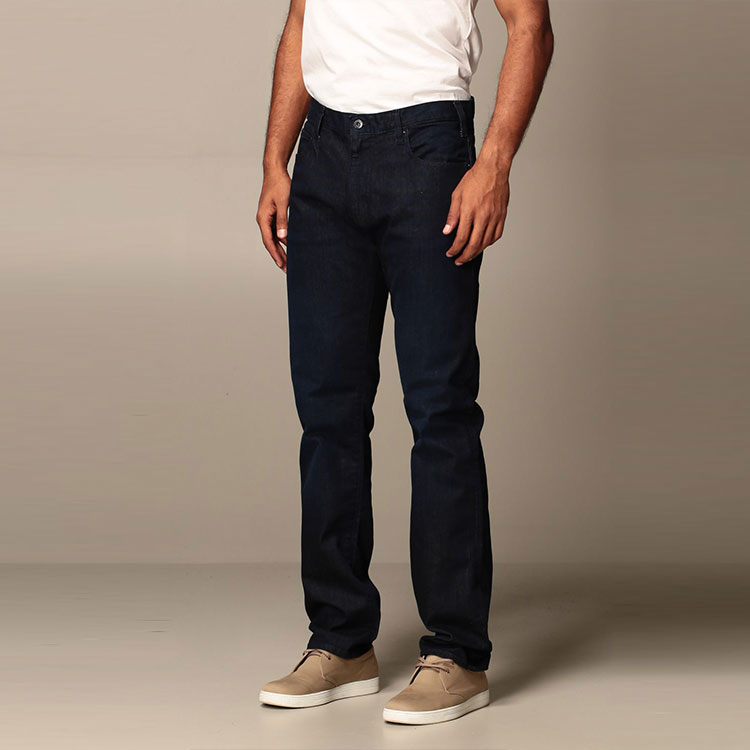 Purchase Emporio Armani Seluar Jeans Butang Potongan Lurus Warna Biru Gelap 8N1J45-1D19Z-0941