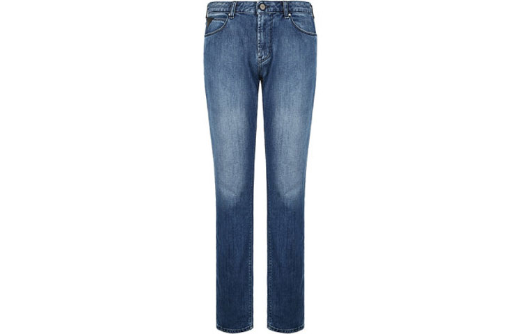 Emporio Armani Distressed Denim Jeans with Button & Zipper Details - Blue 3G1J36-1D5JZ-0941