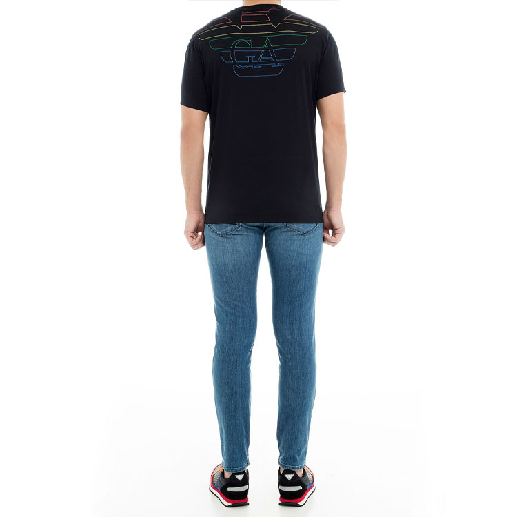 Details for 安普里奥·阿玛尼蓝色纽扣拉链细节做旧牛仔裤 3G1J36-1D5JZ-0941