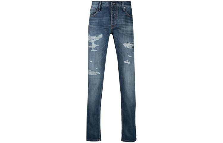 Emporio Armani Distressed Mid-Rise Straight Leg Jeans Blue. 3K1J75-1DW1Z-0942 圖 2
