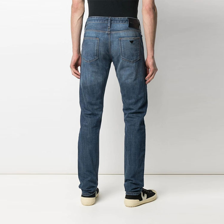 Emporio Armani Distressed Mid-Rise Straight Leg Jeans Blue. 3K1J75-1DW1Z-0942 圖 4