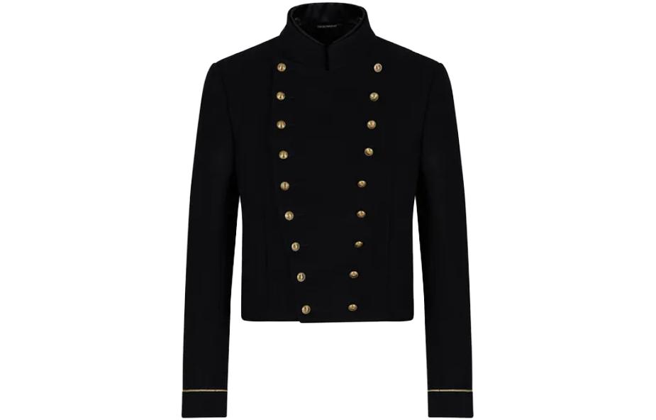 Emporio Armani Double-Breasted Slim Fit Jacket for Men in Black H41G02-E1180-1999