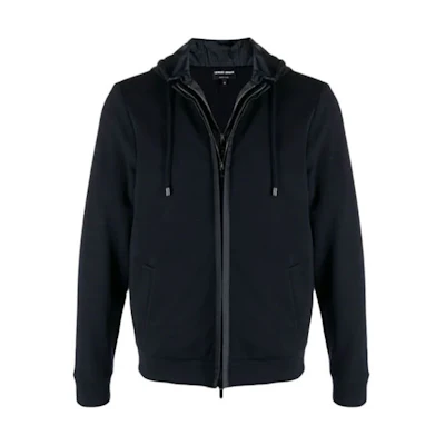 Emporio Armani Double-Layer Zip Hoodie Jacket 3KSB57-SJDNZ-0999