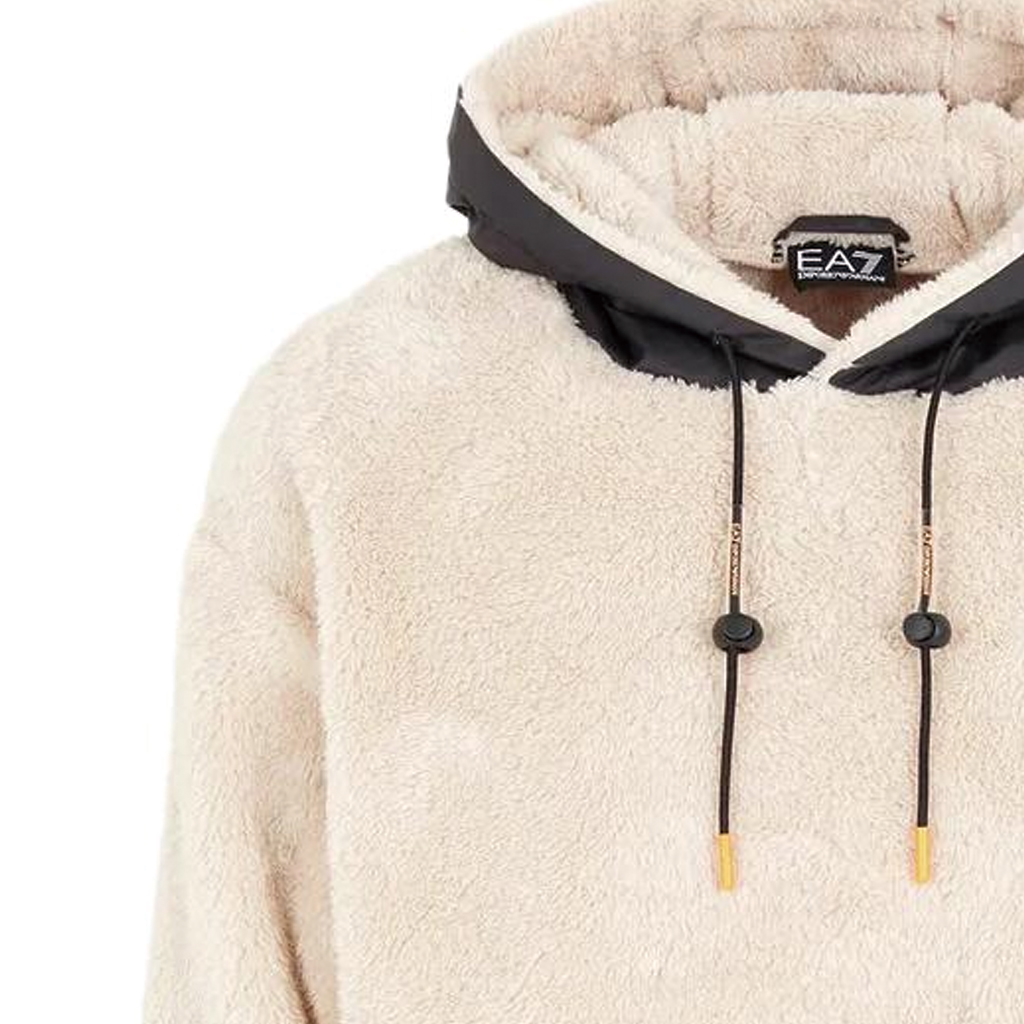 Sizing EMPORIO ARMANI EA7 米色標誌貼布連帽上衣. 6RPM51-PJSFZ-11716