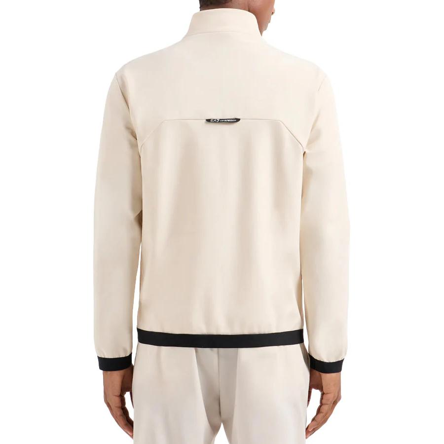 Emporio Armani EA7  Beige Logo Print Zip Jacket with Stand Collar. 3DPB22-PNFRZ-1946 圖 3