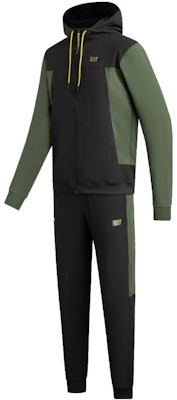 EMPORIO ARMANI EA7 黑綠拼色標誌連帽外套。 6RPV72-PNBXZ-28BQ Shop EMPORIO ARMANI EA7 黑綠拼色標誌連帽外套。 6RPV72-PNBXZ-28BQ