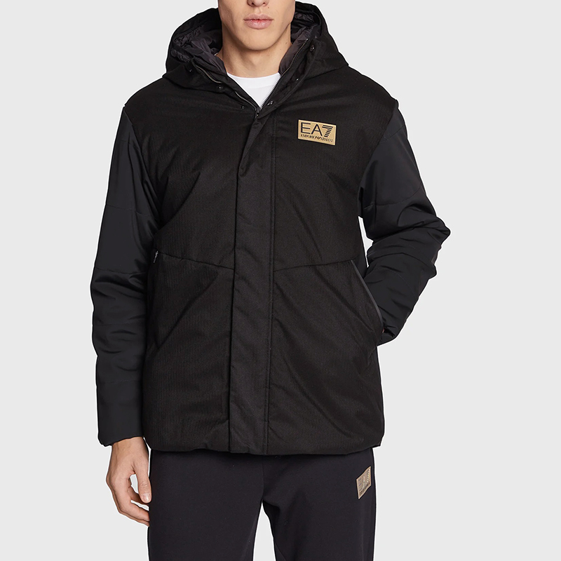 EMPORIO ARMANI EA7  Black Hoodie Coat with Logo Patch. 6LPB24-PNR2Z-1200 圖 4