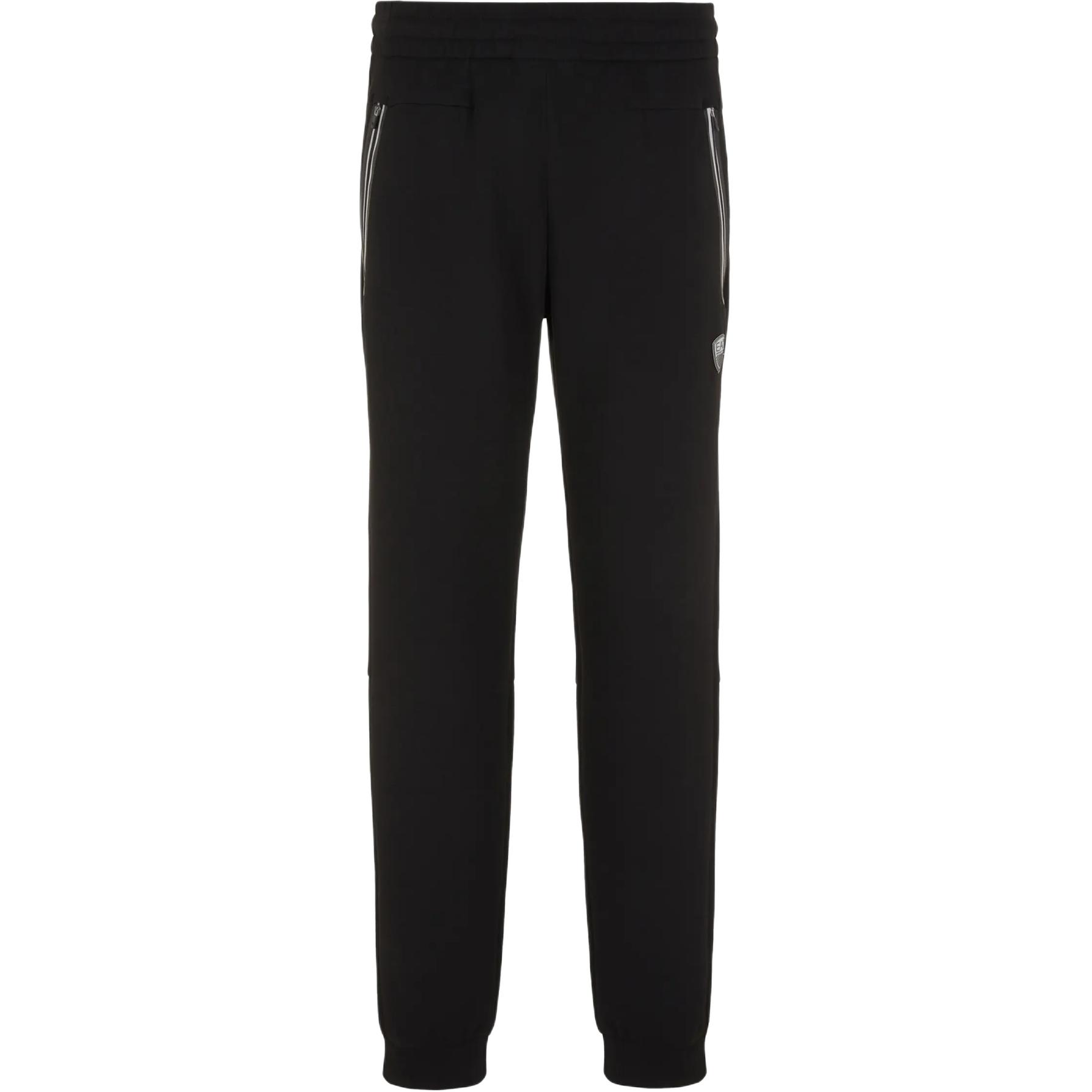 Emporio Armani EA7  Black Joggers with Logo Print and Elastic Waist. 8NPP63-PJ4EZ-1200