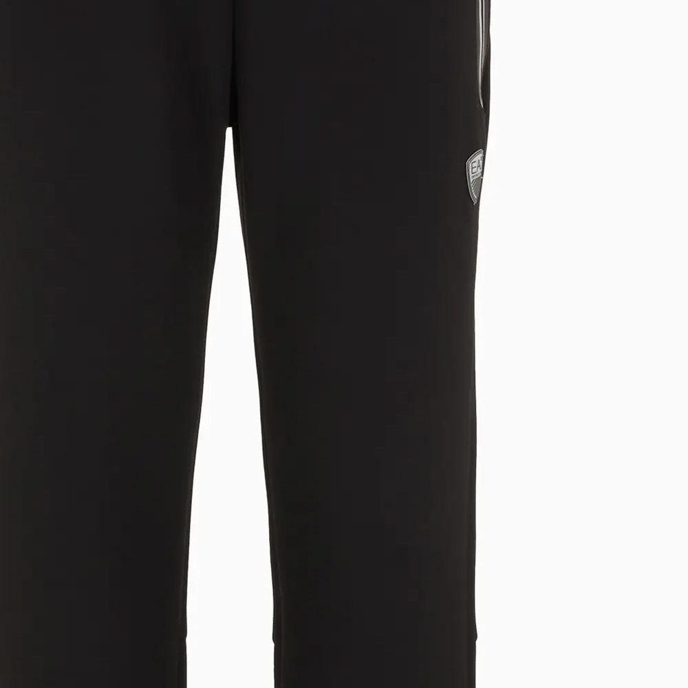 Shop Emporio Armani EA7  Black Joggers with Logo Print and Elastic Waist. 8NPP63-PJ4EZ-1200