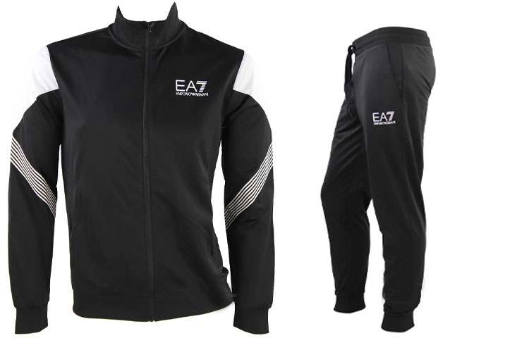 Emporio Armani EA7  Black Letter Print Tracksuit SS22 Casual Sportswear. 6LPV59-PJ08Z-1200