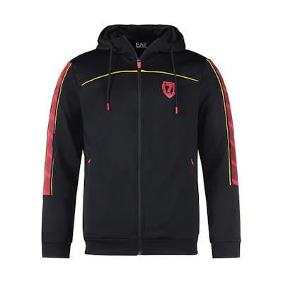 Emporio Armani EA7 Black Letter Print Zip-Up Hoodie 6LPM86-PJJUZ-1200