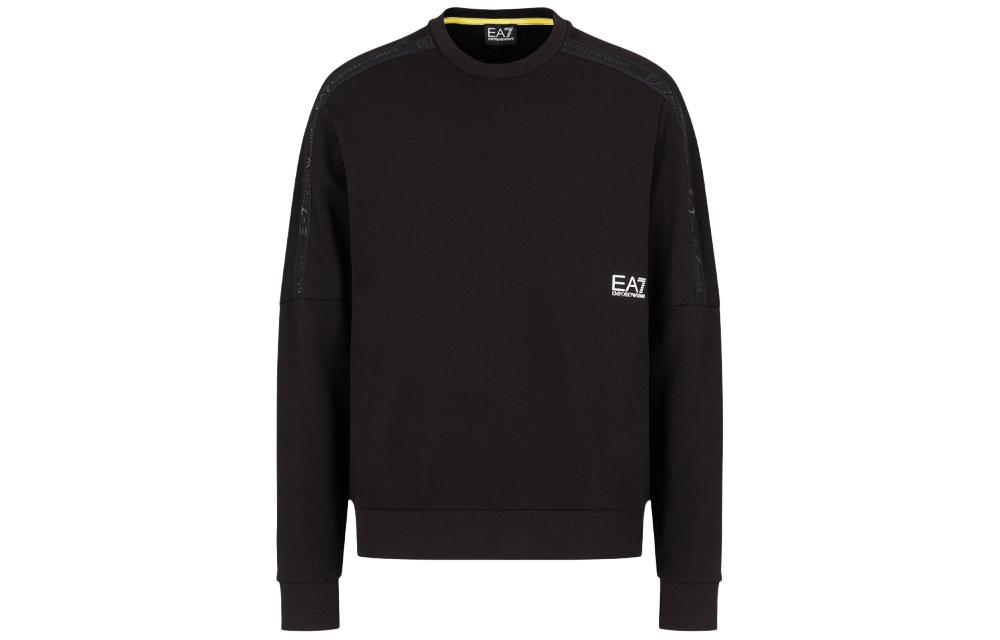 Order Emporio Armani EA7  Black Logo Print Crewneck Long Sleeve Sweatshirt. 3DPM56-PJEQZ-0200