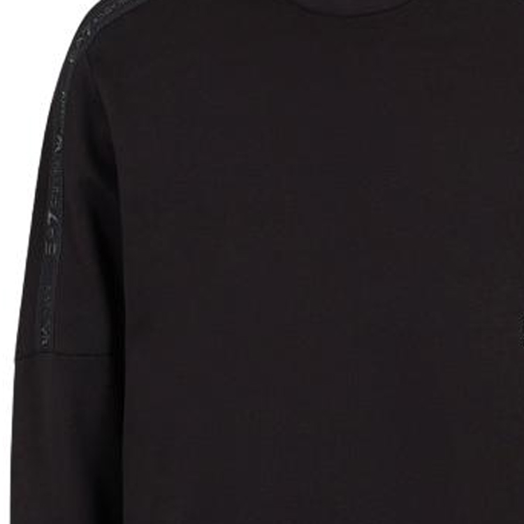 Shop Emporio Armani EA7  Black Logo Print Crewneck Long Sleeve Sweatshirt. 3DPM56-PJEQZ-0200