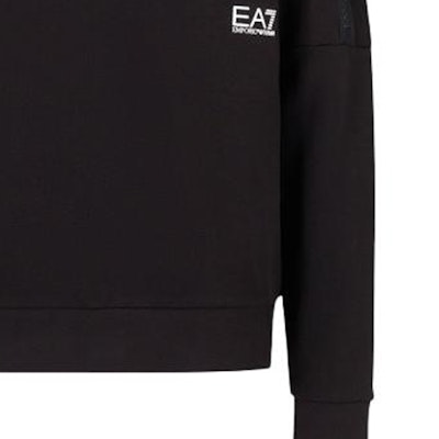 Emporio Armani EA7 Black Logo Print Crewneck Long Sleeve Sweatshirt. 3DPM56-PJEQZ-0200 Details for Emporio Armani EA7 Black Logo Print Crewneck Long Sleeve Sweatshirt. 3DPM56-PJEQZ-0200