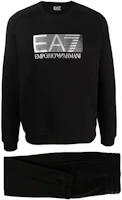 Emporio Armani EA7 Black Logo Print Crewneck Sweatshirt Set 6LPV64-PJ07Z-0200 Emporio Armani EA7 Black Logo Print Crewneck Sweatshirt Set 6LPV64-PJ07Z-0200