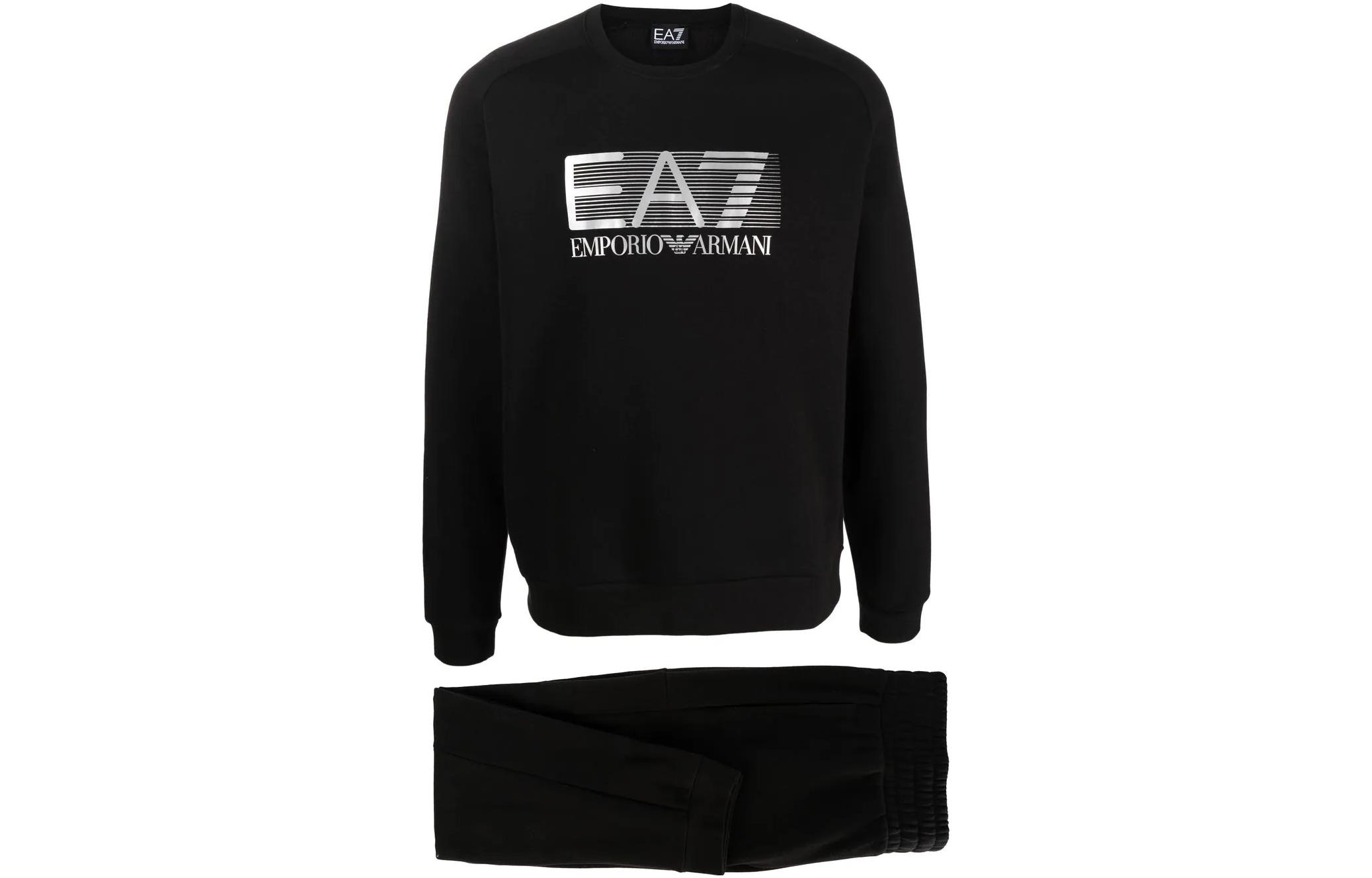 Order Emporio Armani EA7  Black Logo Print Crewneck Sweatshirt Set 6LPV64-PJ07Z-0200