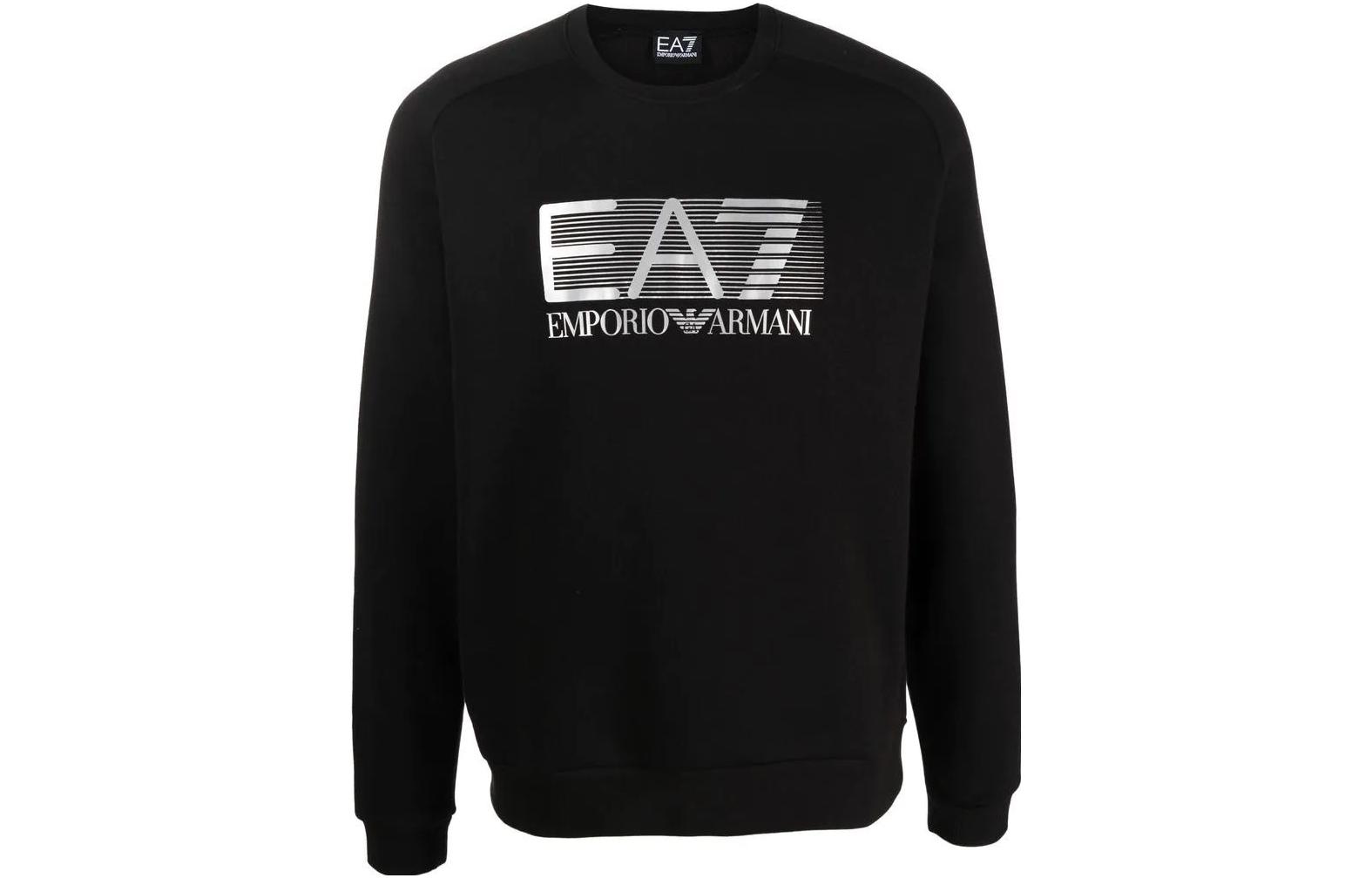 Lookbook Emporio Armani EA7  Black Logo Print Crewneck Sweatshirt Set 6LPV64-PJ07Z-0200