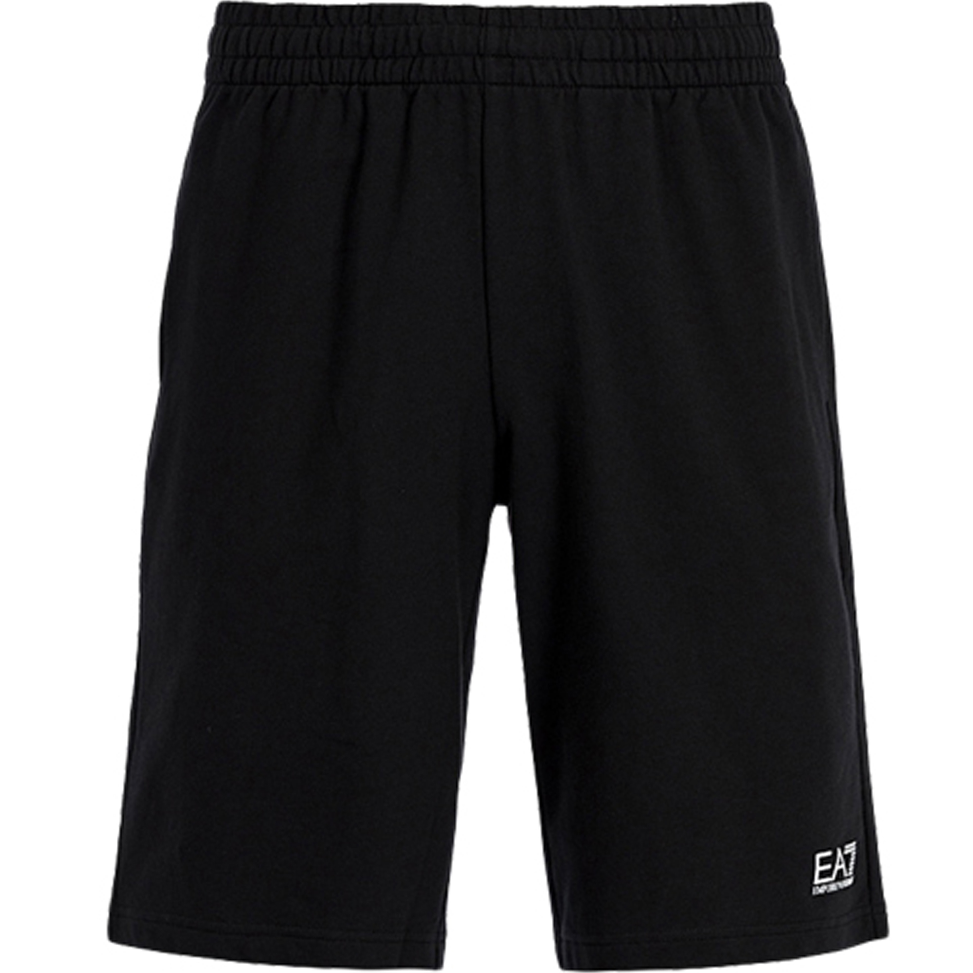 EMPORIO ARMANI EA7  Black Logo Print Elastic Waist Casual Shorts. 8NPS02-J05Z-1200