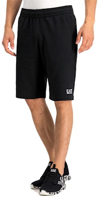 EMPORIO ARMANI EA7 Black Logo Print Elastic Waist Casual Shorts. 8NPS02-J05Z-1200 Lookbook EMPORIO ARMANI EA7 Black Logo Print Elastic Waist Casual Shorts. 8NPS02-J05Z-1200