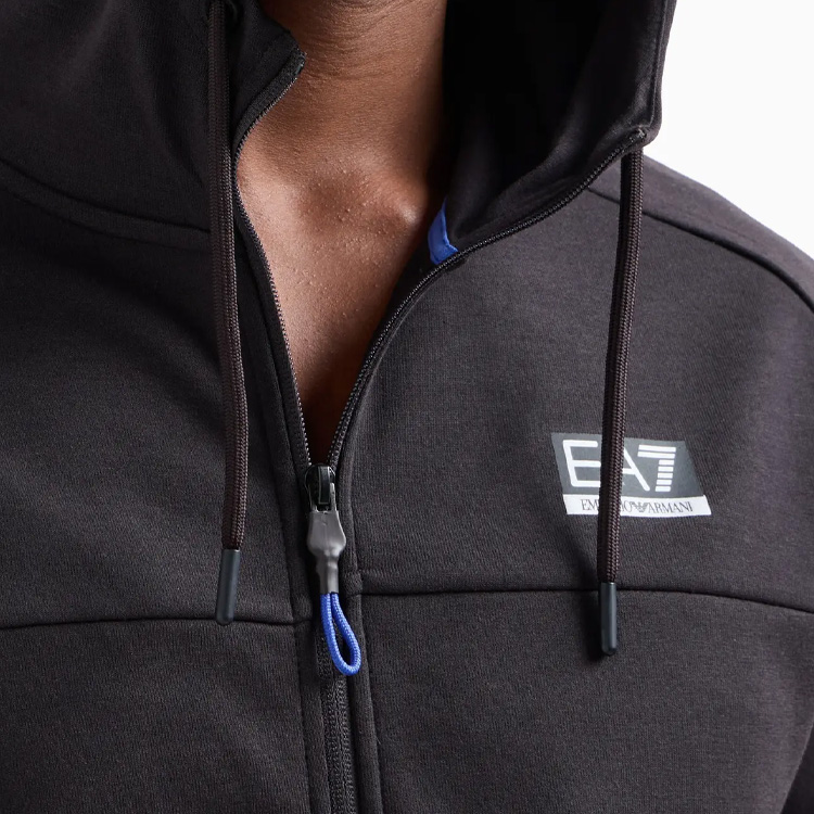 Details for エンポリオアルマーニ EA7 ブラック ロゴプリント フーディー ジップ トラックスーツセット 6DPV52-PJUWZ-1771