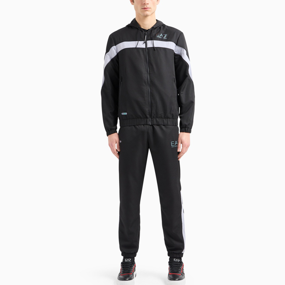 Emporio Armani EA7  Black Logo Print Striped Hoodie Tracksuit Set. 3DPV02-PNP5Z-1200 圖 6