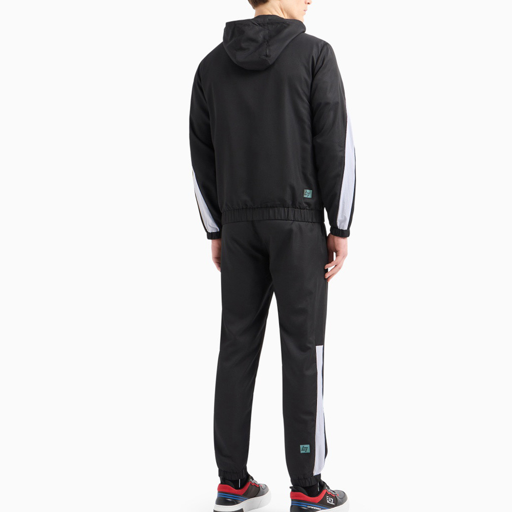 Emporio Armani EA7  Black Logo Print Striped Hoodie Tracksuit Set. 3DPV02-PNP5Z-1200 圖 7