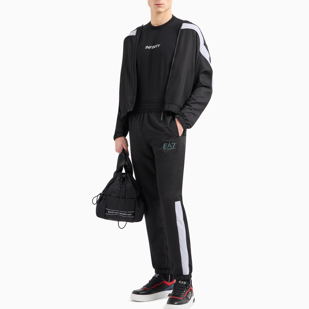 Emporio Armani EA7  Black Logo Print Striped Hoodie Tracksuit Set. 3DPV02-PNP5Z-1200 圖 8