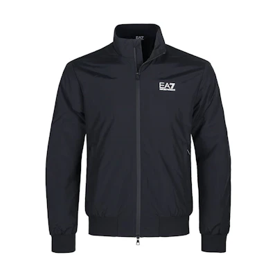 EMPORIO ARMANI EA7 Black Logo Print Zip-Up Jacket FW24 8NPB20-PNFZZ-1200