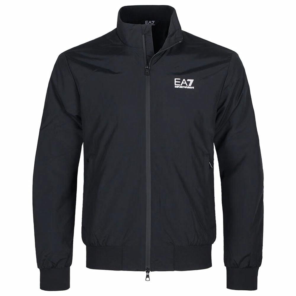 Order 安普里奥·阿玛尼EA7黑色标志印花拉链夹克 FW24 8NPB20-PNFZZ-1200