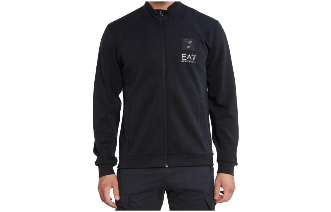 Order Chaqueta Negra con Estampado de Logo y Cremallera EMPORIO ARMANI EA7 Corte Suelto. 6RPM27-PJGEZ-1200