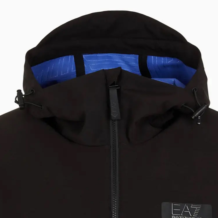 EMPORIO ARMANI EA7  Black Logo Zip Colorblock Hoodie Jacket 6RPB18-PNDQZ-1200 圖 8