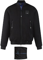 EMPORIO ARMANI EA7 Black Loose-Fit Baseball Collar Cotton Jacket with Logo 6LPB33-PJGRZ-1200 EMPORIO ARMANI EA7 Black Loose-Fit Baseball Collar Cotton Jacket with Logo 6LPB33-PJGRZ-1200