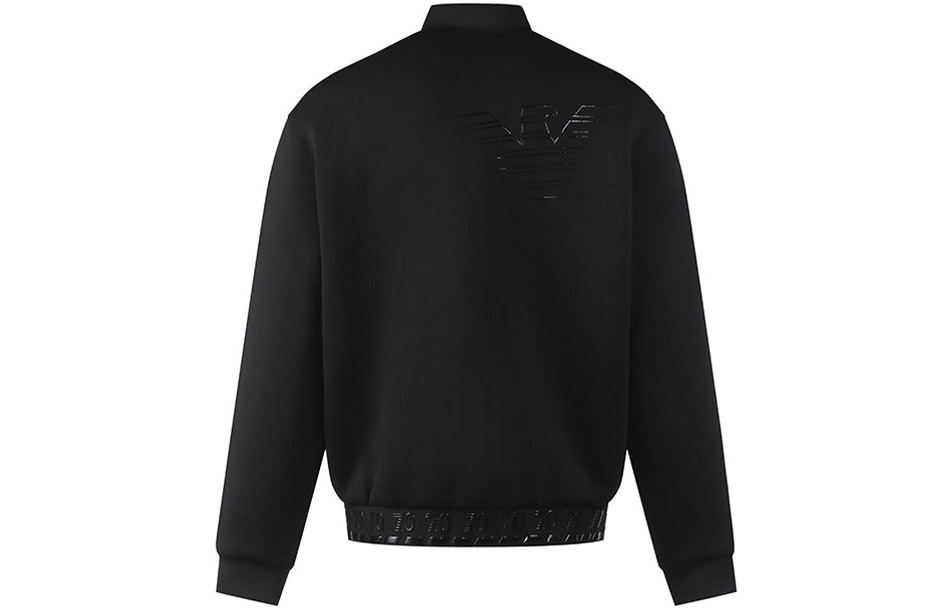 Lookbook EMPORIO ARMANI EA7 黑色寬鬆版棒球領棉質外套附標誌 6LPB33-PJGRZ-1200