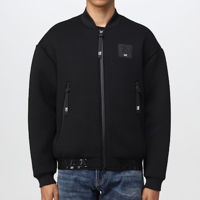 EMPORIO ARMANI EA7 黑色寬鬆版棒球領棉質外套附標誌 6LPB33-PJGRZ-1200 Shop EMPORIO ARMANI EA7 黑色寬鬆版棒球領棉質外套附標誌 6LPB33-PJGRZ-1200