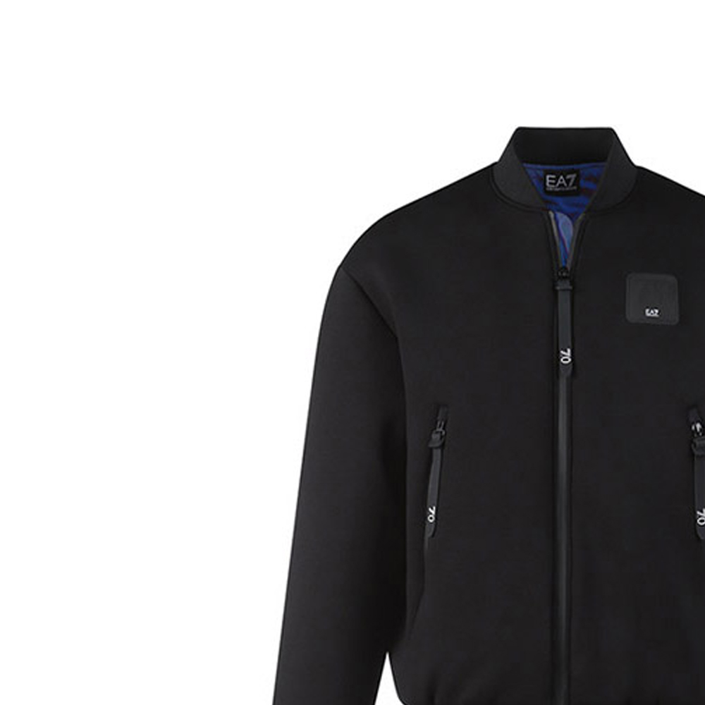 Purchase EMPORIO ARMANI EA7 黑色寬鬆版棒球領棉質外套附標誌 6LPB33-PJGRZ-1200