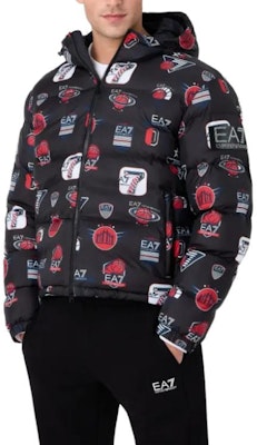 EMPORIO ARMANI EA7 Jaket Puffer Hitam Bercetak Berhud dengan Tali Serut. 6RPB37-PN9FZ-2200 Purchase EMPORIO ARMANI EA7 Jaket Puffer Hitam Bercetak Berhud dengan Tali Serut. 6RPB37-PN9FZ-2200